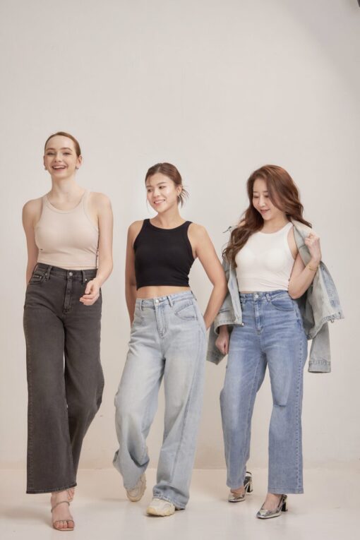 Ribbed Round Neck Bra Top