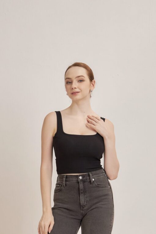 Luxe Square Neck Low Back Bra Top