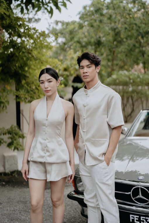 《霁灰•家之韵》Ji Hui Family Collection (ADULT) - Female Top+Short Set, L (Pre-Order)