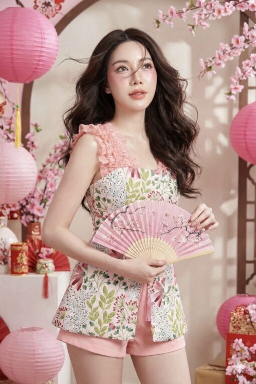 Blossom Reverie Top+Short Set (2pcs)