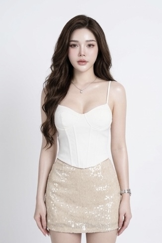 Champagne Glow Top+Skort Set (2 PCs)