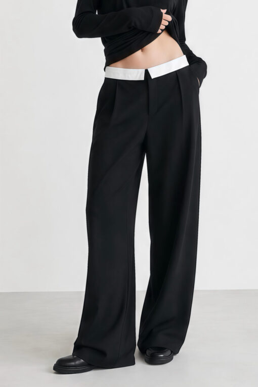 Monroe Contrast Low Waist Wide Leg Pants – view 10