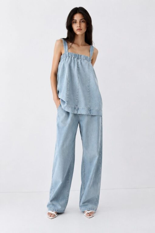 Coastal Ease Denim Top+Pant Set (2 PCs ) – view 6